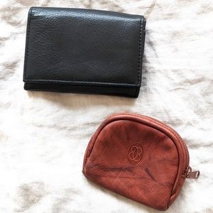 change purse's (2) vintage brown black leather